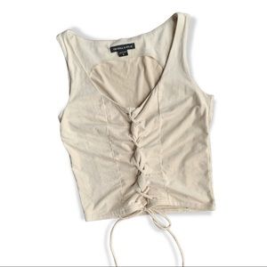 Suede Lace-Up Tank Top